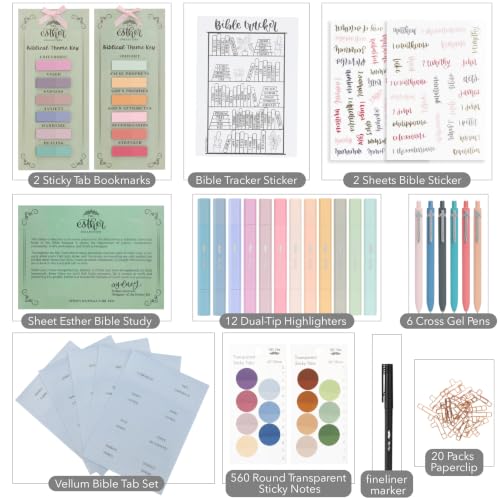 Mr. Pen Esther Bible Journaling Kit with Highlighters Pens Stickers Tabs & Study Guide