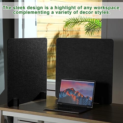 Kisston 6 Pack 24 x 24 Inch Dark Gray Acoustic Desk Dividers - Felt Privacy Panels