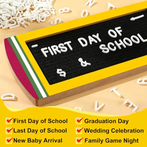 Felt Letter Board with 294 Letters - Wooden Changeable Message Sign for Classroom & Home Decor