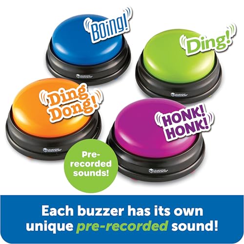 Learning Resources Answer Buzzers Set of 4 Classroom Buttons - Interactive Educational Game