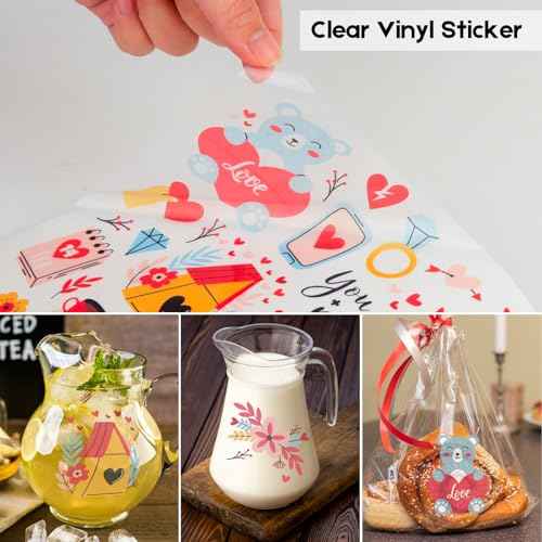 Premium Printable Clear Vinyl Sticker Paper for Inkjet Printers,Transparent Paper of 8.5x11 "DIY Personalized Self-adhesive Paper That is Tear Resistant, Waterproof Labels,Easy to Cut (30 Sheets)