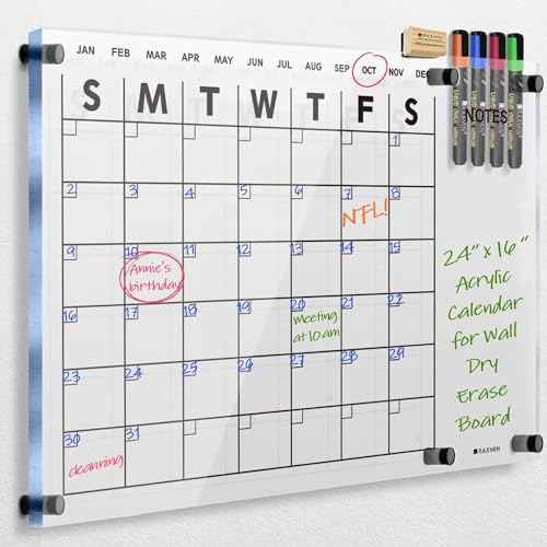 Acrylic Dry Erase Calendar for Wall 23¡±x16¡° Clear Acrylic Wall Calendar White Board Calendar Home Office