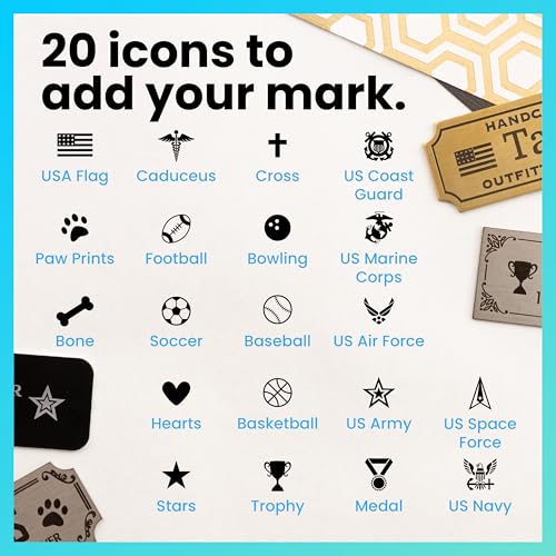 ExcelMark Brass Personalized Name Plate - 20 Icons, Custom Corners & Borders