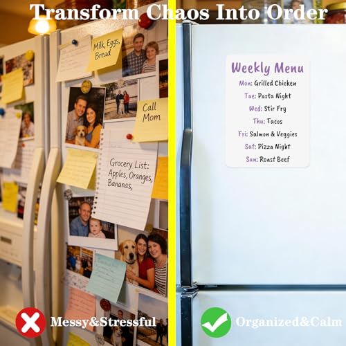 UJL Magnetic Dry Erase Boards for Refrigerator 12x8 inches 4 Pack