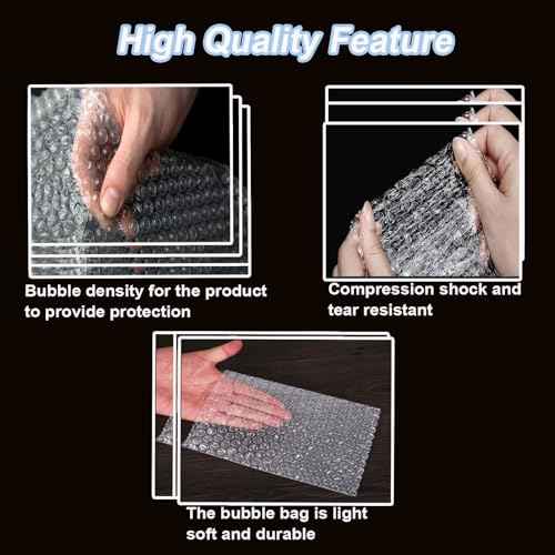 50Pcs Clear Bubble Out Bag 8X10Inch, Bubble pouches wrap for Shipping,Double Walled Cushioning Bags for Moving,Packing and Extra Protecting Fragile Item