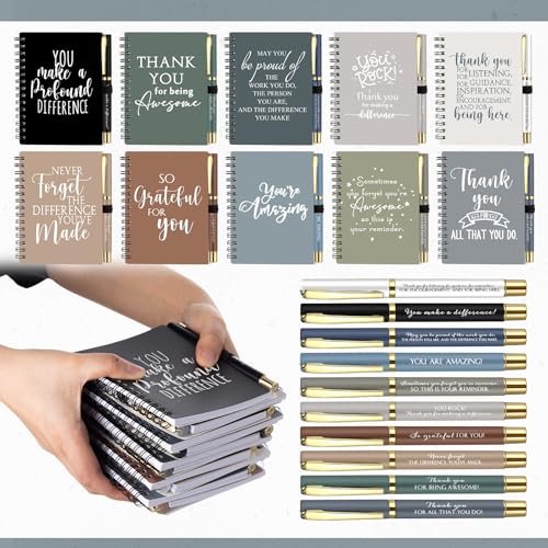 Tellingyou 60 Pcs/ 30 Set Employee Appreciation Gifts Bulk for Coworker Christmas A6 to Do List Notebook with Ballpoint Pen Weekly Journal for Staff Office Team Nurse Practitioner Thanksgiving (Boho)