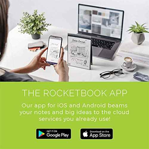Rocketbook Smart Reusable Notebook, Flip Letter Size Spiral Notebook, Lunar Winter, (8.5" x 11")