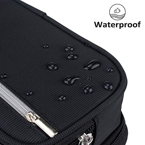 YONZONE Black Large Capacity Multi-Functional Pencil & Makeup Case with 3 Compartments
