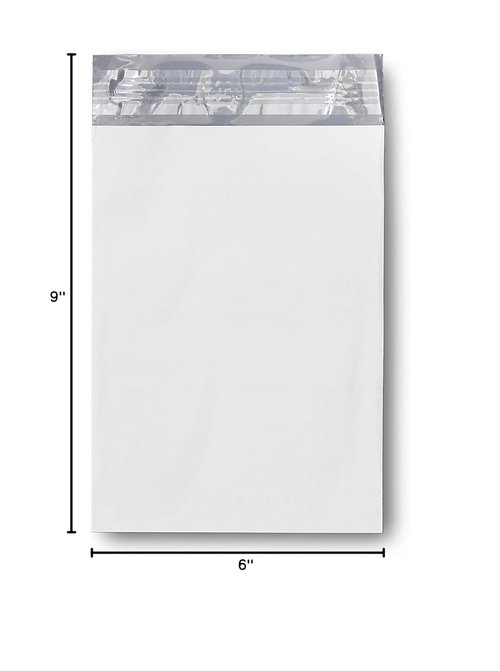 KKBESTPACK Poly Mailers - Durable Shipping Bags, 6" x 9", White, 100 Count Pack