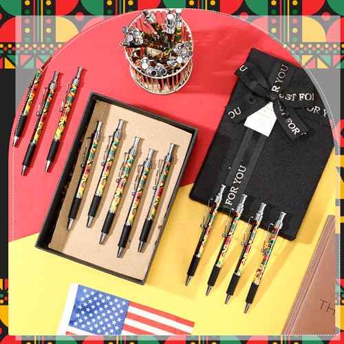 200 Pcs Juneteenth Gift Bulk Happy Juneteenth Day Ballpoint Pens Freedom Day Independence Theme Ballpoint Pens for Party Supplies Favors Festival Decoration (Geometric Pattern)