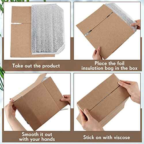 Nuanchu 10 Pieces Insulated Shipping Boxes Double Insulated with Aluminum Foil Liner 9" x 5" x 6" Cold Chill Thermal Insulation Reusable Small Mailing Box for Cold Food, Shipping, Mailing, Packing
