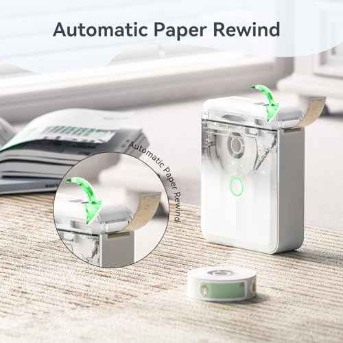 NIIMBOT D110 Upgraded Version Mini Label Maker Machine with 3 Tapes, Portable Bluetooth Thermal Printer, Sticker Labeler with Multiple Templates for Office Organization Home Kitchen School, White