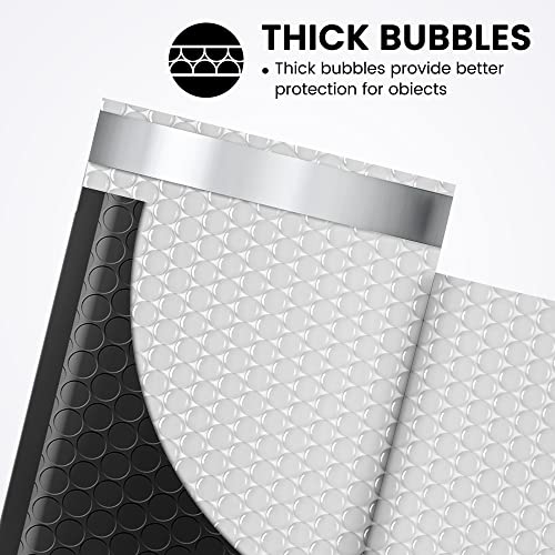 Fuxury Black Bubble Mailers 4x8" 100 Pack Waterproof Padded Envelopes Usable Size 4x7" Self Seal Bubble Envelopes Padded Mailers for Small Business, Envelope Mailers