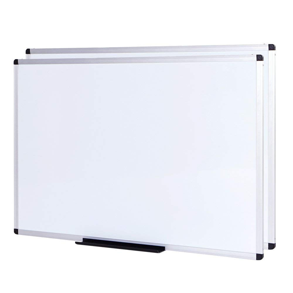 VIZ-PRO Large Magnetic Dry Erase White Board for Wall, 60 X 48 inches, Pack of 2, 5' x 4' Aluminum Framed Whiteboard with Marker Tray for School Office Home