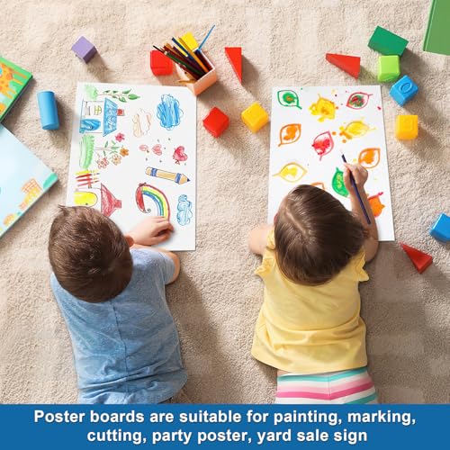 10 Pcs Poster Board 11.7 x 16.5 Inches White Poster Board Paper Bulk, ROOKEA 250 GSM Thickness Vision Board Blank Graphic Display Posterboards for Drawing Artwork School Arts Crafts Projects