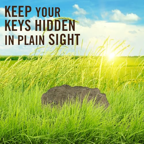RamPro Fake Rock Key Hider - Outdoor Weatherproof Secret Key Safe with Slide Closure - 1PK