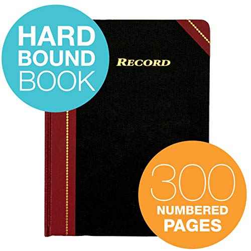 Adams Record Ledger, 8.25 x 10.75 Inches, 5 Squares per Inch, 300 Tinted Pages, Black and Maroon (ARB810R3M)