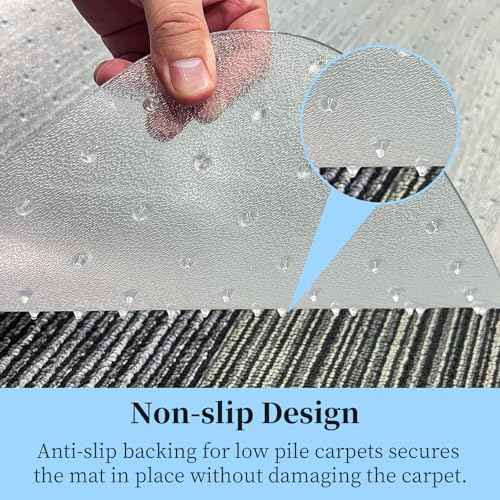 Tonaus Office Chair Mat for Carpet, 48"¡¿36" Transparent Carpet Floor Protector Cover Rug Mat with Non-Slip Studded, Heavy Duty 2.2mm Thick for Home Desk Computer Rolling Chair Low Pile Carpets