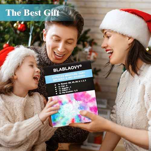 12pcs Miniature Paint Brushes Drybrush Set, Detail Paint Brushes for Acrylics, Watercolor, Figurines Model, Face Painting, Piant by Number Kit for Adults - Triangular Handles (Black)