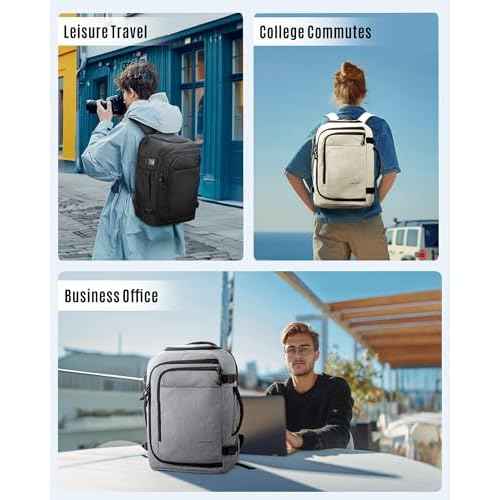 LIGHT FLIGHT Travel Backpack Carry On Flight Approved TSA Friendly Backpack Water-resistant Lightweight Business Large Weekender Bag Casual Daypack 15.6" Laptop Backpack for Men Women,Black