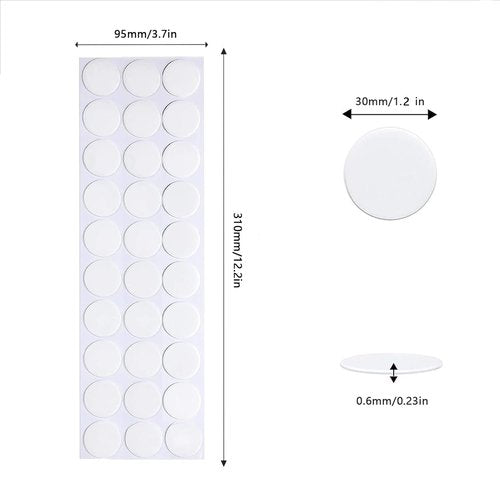 Skiennix Adhesive Stick Dots - Two-Sided Mounting Putty for Wall Hanging Crafts | Clean & Removable (1.2" x 1.2")