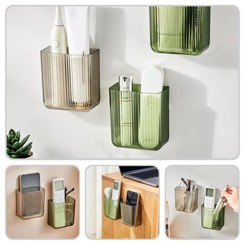 DOITOOL Wall Mounted Remote Control Holder : 2 Pack Self Adhesive Wall Pen Holder Remote Organizer Small Pen Organizer Storage Accessories for Home Office School