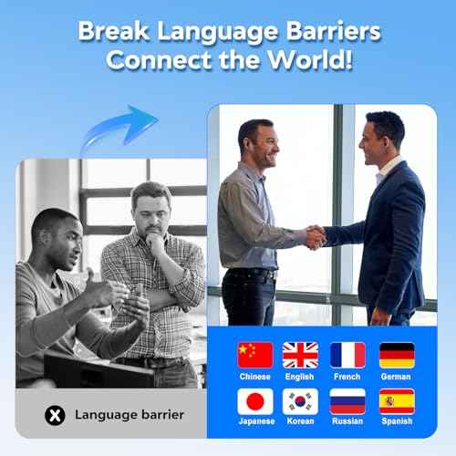 Translation Earbuds,Real Time Noise Cancelling Wireless Earbuds,138 Translation Languages Bluetooth Headphones,Fast Reaction Translation Device (Black)