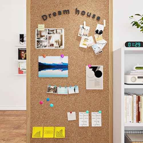 YENHOME 35.8"X80" Self-Adhesive Cork Board Roll Large Decorative Cork Boards for Office Walls Home 1/8 Kitchen Shelf Liner Kitchen Cabinet Liner Peel and Stick Removable Bulletin Boards for Walls