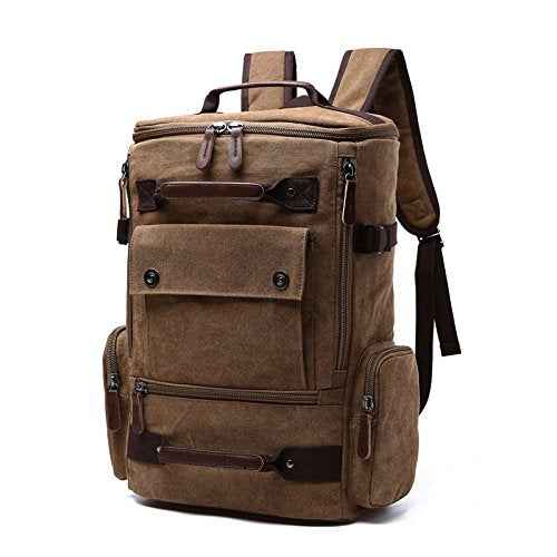 Vintage Canvas Backpack Casual Travel Rucksack 15.6inch Laptop Daypacks Hiking Camping Backpack