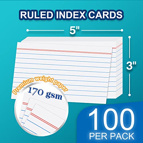 H4D Black 3x5 Index Card Case with 100 Ruled Cards & Dividers