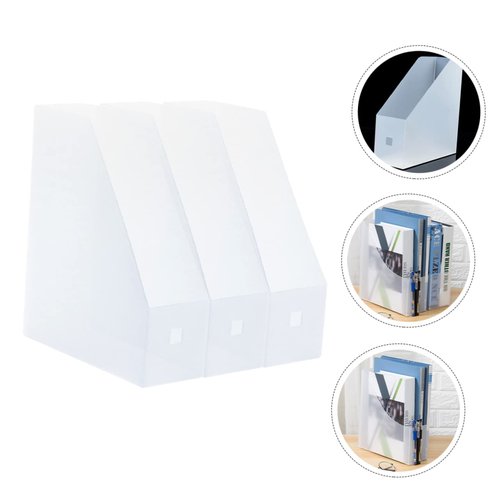 DIYEAH 3pcs Desktop File Organizer Rack Frosted Storage for Documents Books Tidy Office Study Stylish Holder for Students Professionals