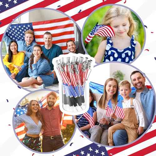 100 Sets Veterans Day Gifts Bulk American Flag Ballpoint Pens USA Patriotic Themed Black Ink Retractable Pen Stars Stripes Bookmarks Stationery Remembrance Day for Home Office Army Veterans Souvenirs