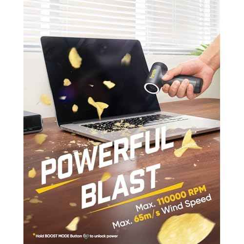 Fanttik B10 Pro Electric Air Duster, 110000RPM Brushless Motor, Compressed Air Duster, Mini Blower with One-tap Booster, 3 Gears Adjustable, Electric Duster for PC, Keyboard, Electronics and Workbench