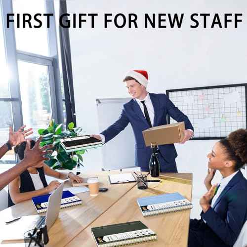 WEMATE 5 Pack Meeting Notebooks for Work£¨7"x10"£© 200 Pages, PU Leather Notebook with Action Items & Note, For Staff & Students, Meeting, Projects Planning- Black, Blue, Green, Olive Green, Dark Blue