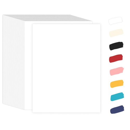 White Cardstock 8.5 x 11 White Paper 100 Pack, Goefun 65lb Card Stock Printer Paper for Cards Making, Office Printing, Certificate