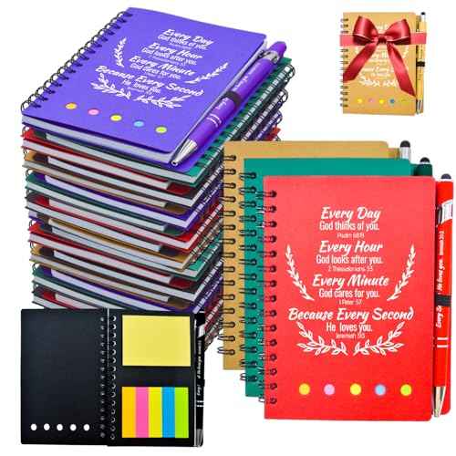 40 Pcs Bulk Christian Gifts Prayer Journal for Woman - 20 Set Religious Notepad with Christian Pen - Bible Notebook - Church Gifts for Inspirational, Bible Study, Devotions (Colorful)