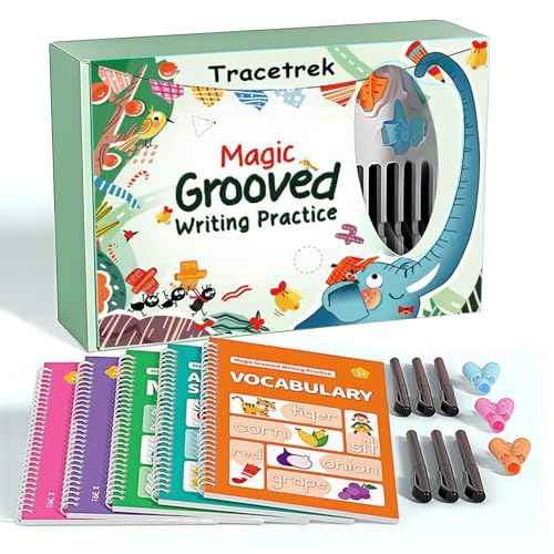 Tracetrek Workbook, Trace Trek Workbook Set - Magic Grooved Writting Practice, Reusable Grooved Handwriting Workbooks, Letter and Number Tracing Book (1pc)