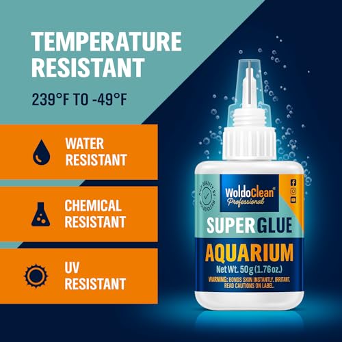 WoldoClean Aquarium 50g Super Glue Gel - Fish Safe for Live Plants, Coral & Rocks