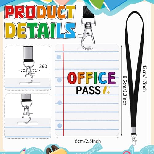 Sabary 6 Sets Wooden Hall Pass Lanyard School Passes Classroom Management