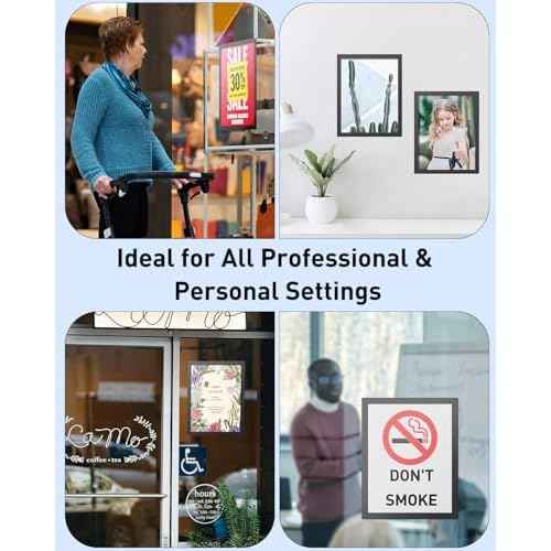 Uniclife 24 Pack Magnetic Sign Holder 8.5" x 11" Self-Adhesive Magnetic Picture Frame Wall Mounted Display Frame for Home Office Store Poster Document Holder for Wall Door Glass Window Refrigerator