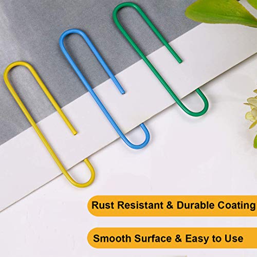 Vinaco Colorful Large Paper Clips 100 Pack 2'' Rustproof Office Supply