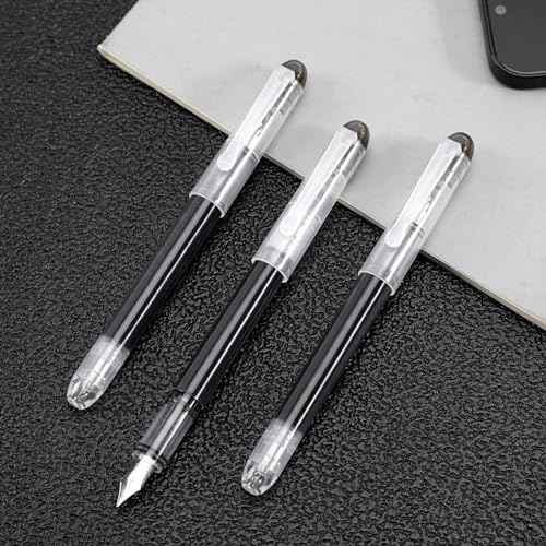 Disposable Fountain Pens for Writing - Fine Point Nib, Pack of 12, Black