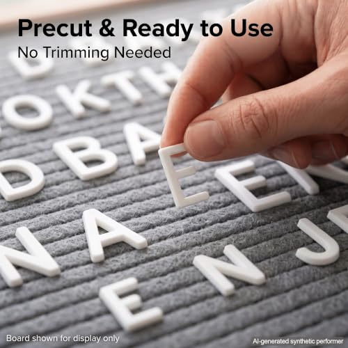 White Precut Felt Letter Board Letters 0.75 Inch Set of 394 - C CRYSTAL LEMON, White / 3/4 inch