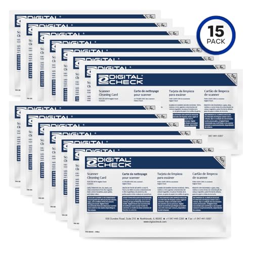 Digital Check Waffletechnology® Cleaning Cards 15 Pack for Check Scanners