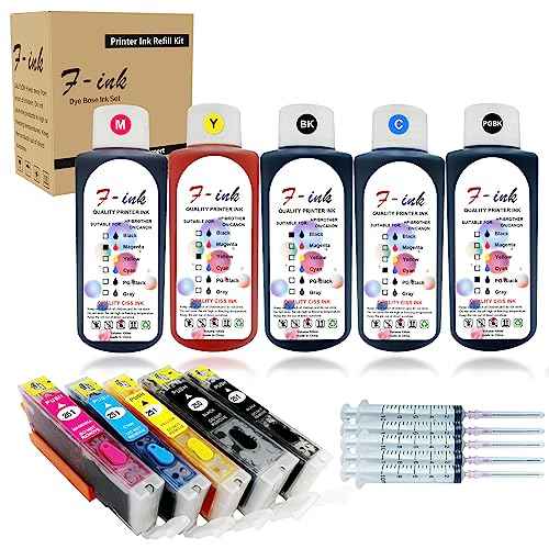 Fink Refillable Ink Cartridges and 5 Bottles Dye Ink Replacement for Canon PGI-250XL CLI-251XL,Works with PIXMA MX922 MG7520 MG5520 MG5420 MG6620 MG5620 IP7220 IX6820 MG6420 MX722 MG5422 MG5522