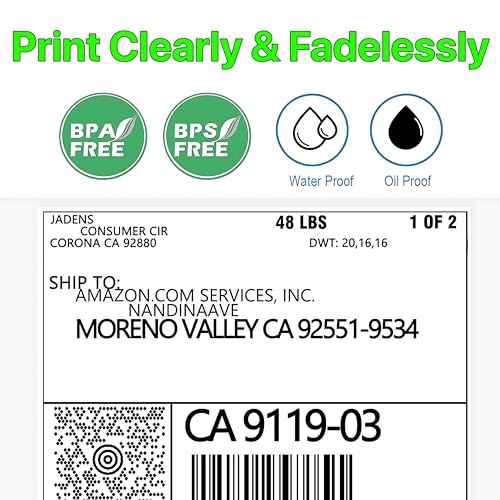 Fanfold [4 x 6 inch] x [3000 Labels] Thermal Stack Direct White Strong Adhesive Perforated Postage Shipping Printer Compatible with Zebra SNBC Epson Rollo (3000 Labels, Fanfold)