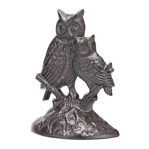 BRASSTAR Cast Iron Animal Door Stopper Two Owls Shape Heavy Duty Door Window Holder Home Office Shop Practical Decoration TQGJPT512