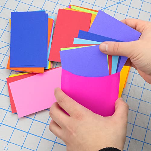 Hygloss 30 Library Card Pockets Assorted Colors 3.5x5 Inch Classroom Envelopes
