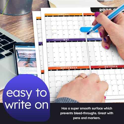 2026 Full Desk Calendar - 11 x 17¡± Large Size 12 Month Planner - 2 Sided Vertical and Horizontal Reversible - Printed on Thick & Durable 80lb Cardstock (216 gsm) - 2 Per Pack