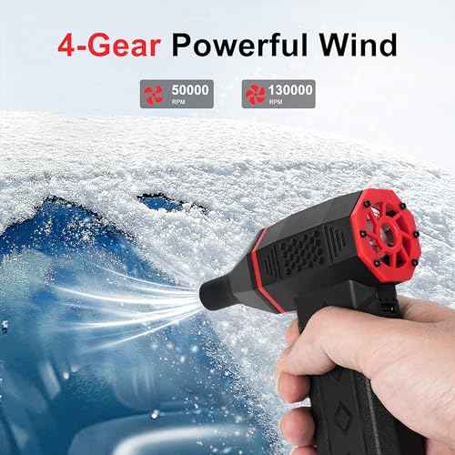 Compressed Air Dusters Electric Air Duster-130000RPM Super Power Air Blower, 4-Gear Adjustable Dust Blower for Computer, Keyboard, Outdoor, Desk and Car